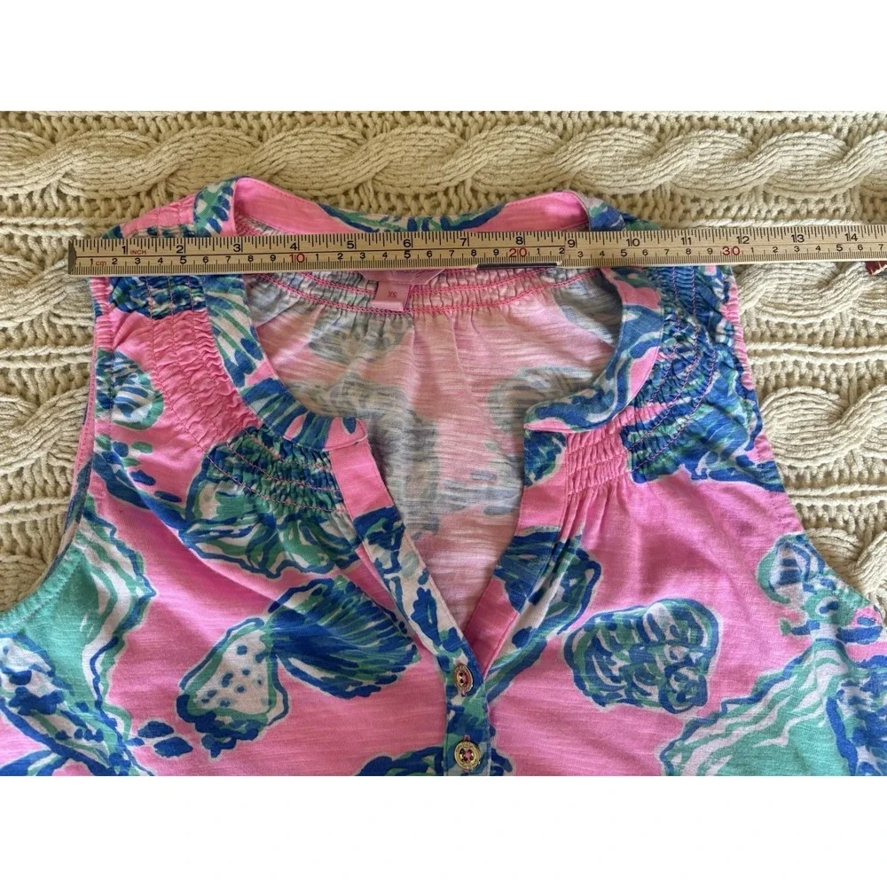 Lilly Pulitzer Essie Princess‎ Pink Seashell Beach Sleeveless Dress V-Neck XS - Picture 10 of 11